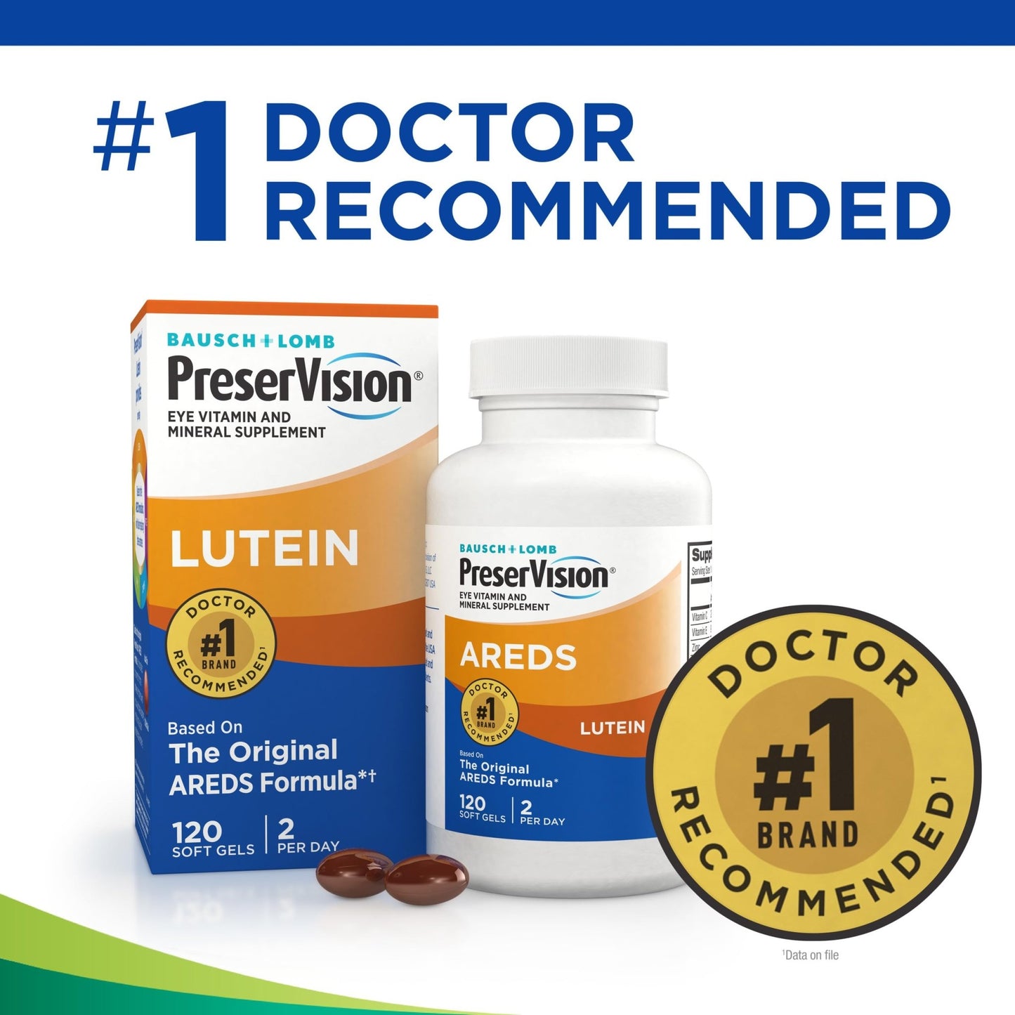 PreserVision AREDS Eye Vitamins, 1 Eye Doctor Recommended Brand, Multivitamin with Lutein, Vitamins C & E, Zinc, and Copper Supplements, 120 Softgels - dailyvitalstore