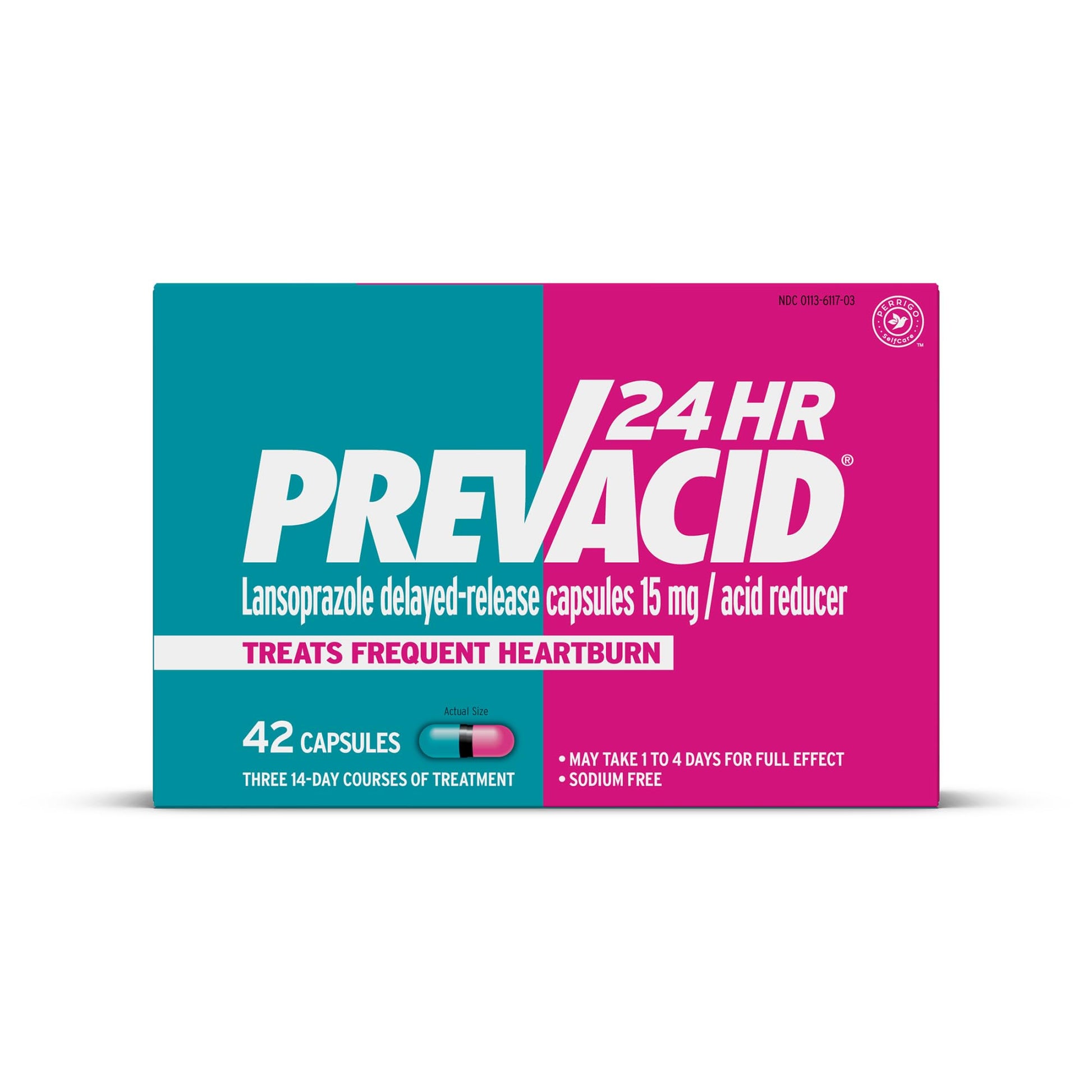 Prevacid 24HR Lansoprazole Capsules, 15 mg Acid Reducer, Delayed-Release PPI for Frequent Heartburn Relief, 42 Count - dailyvitalstore