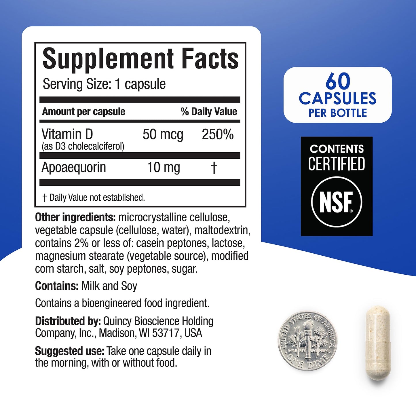 Prevagen Regular Strength - 60 Capsules (2 Month Supply) | Formulated for Your Brain | 10mg of Apoaequorin Plus Vitamin D3 - dailyvitalstore