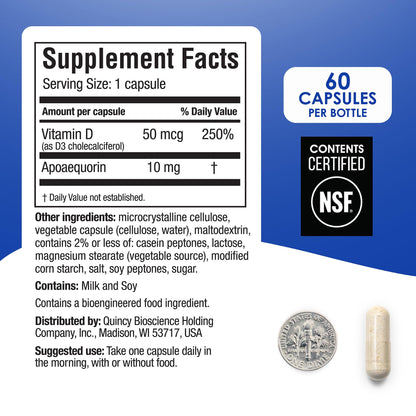 Prevagen Regular Strength - 60 Capsules (2 Month Supply) | Formulated for Your Brain | 10mg of Apoaequorin Plus Vitamin D3 - dailyvitalstore