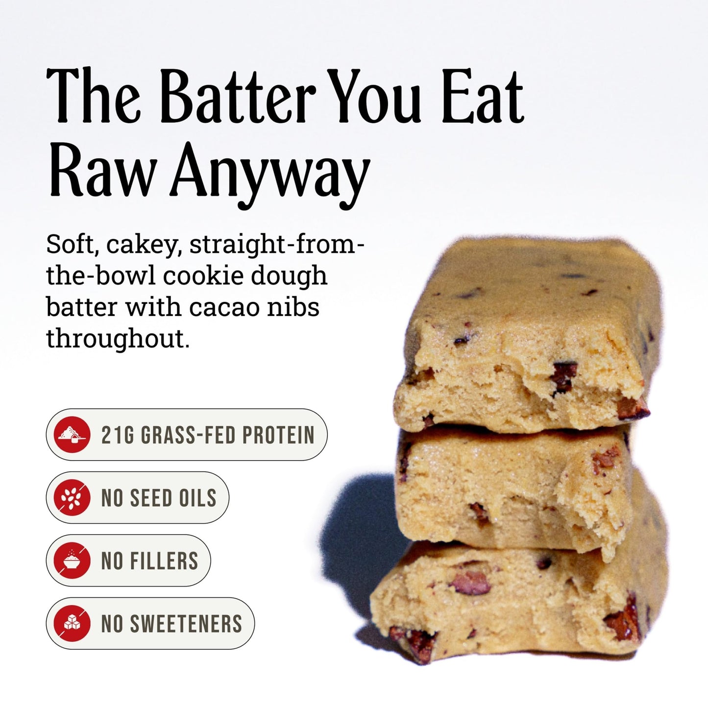 PRIMA Cookie Dough Protein Bar | 21g Grass Fed Whey and Collagen | No Seed Oils, No Preservatives, Raw Honey Sweetened | 7 Pack - dailyvitalstore