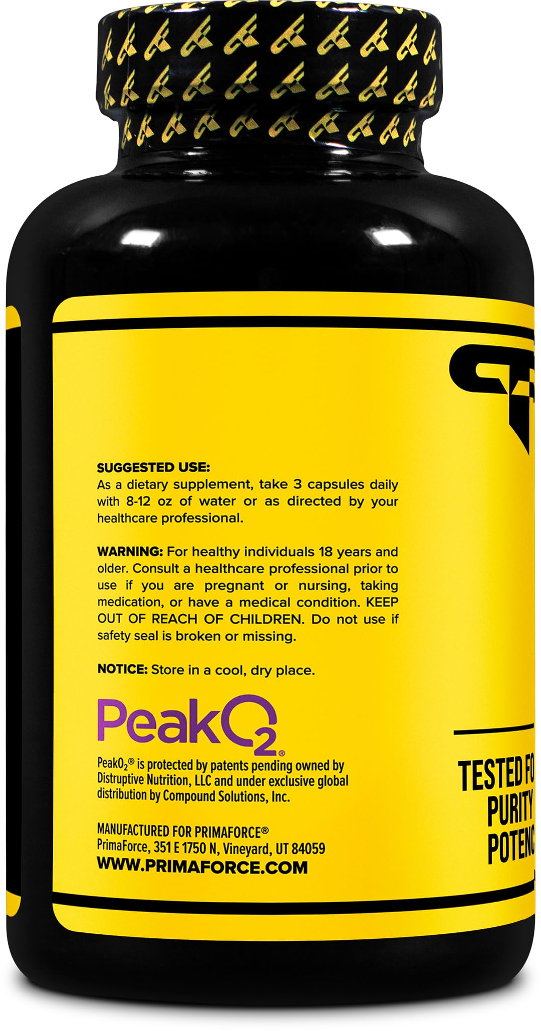 Primaforce Peak O2 Performance Mushroom Powered Oxygen Absorption Booster (180 Capsules) (2,000 mg Per Serving, 60 Servings) - Athletic Performance Supplement, Ultimate Mushroom Blend - dailyvitalstore