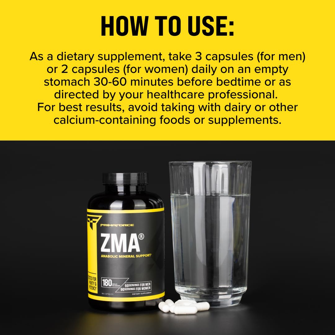 Primaforce ZMA Dietary Supplement, 180 Capsules - dailyvitalstore