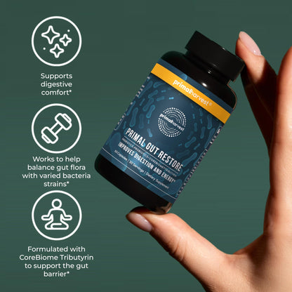 Primal Harvest 2 Pack, Restore for Gut Health, Primal Gut Restore w/POSTbiotics, PREbiotics and PRObiotics for Women and Men, 60 CT - Digestion, - dailyvitalstore