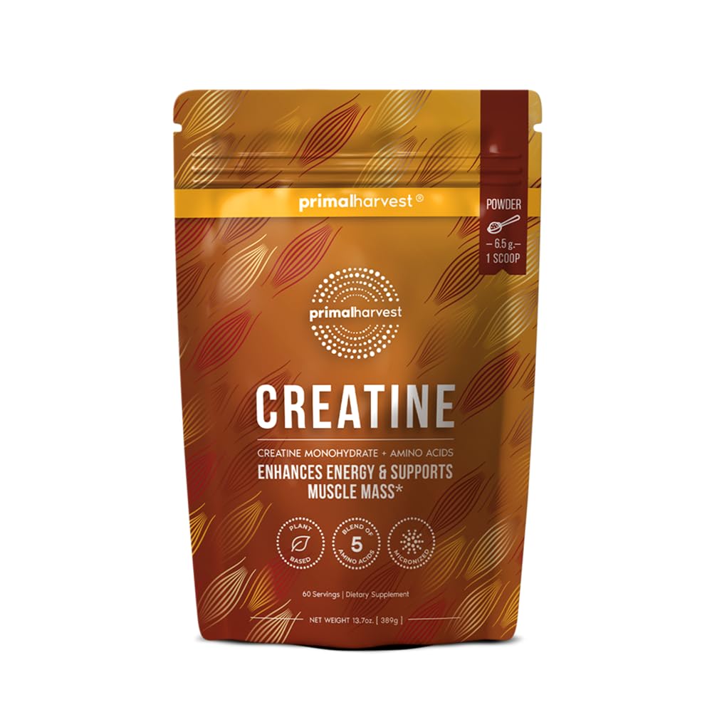 Primal Harvest Creatine Powder Supplement for Men and Women's Fitness, Workouts, and Muscle Growth, to Help Promote Recovery, Strength, Energy, and Endurance (1) - dailyvitalstore