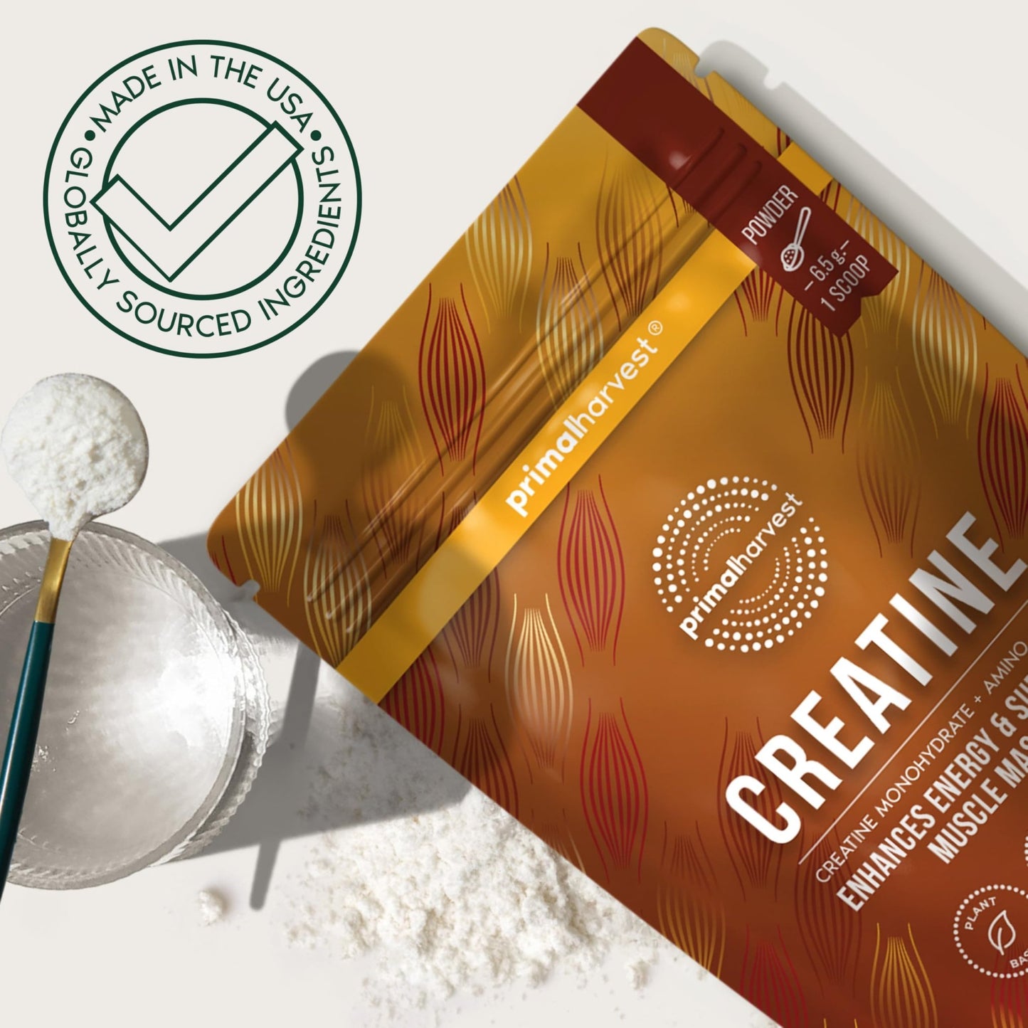 Primal Harvest Creatine Powder Supplement for Men and Women's Fitness, Workouts, and Muscle Growth, to Help Promote Recovery, Strength, Energy, and Endurance (1) - dailyvitalstore