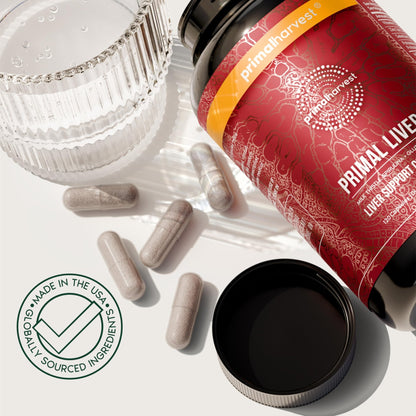 Primal Harvest Primal Liver Liver Supplement with, Alpha-Lipoic Acid, L-Cysteine HCL, L-Glutathione, Milk Thistle, and Spirulina - dailyvitalstore