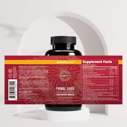 Primal Harvest Primal Liver Liver Supplement with, Alpha-Lipoic Acid, L-Cysteine HCL, L-Glutathione, Milk Thistle, and Spirulina - dailyvitalstore