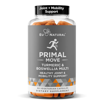 Primal Joint & Mobility Support - Advanced Joint Support Supplement for Women and Men - Turmeric, Boswellia, Ginger and Boron for Whole-Body Flexibility, Joint Health & Comfort - 60 Veg Soft Capsules - dailyvitalstore