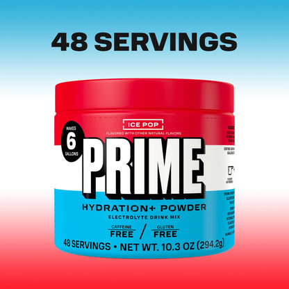 PRIME HYDRATION+ Electrolyte Powder, Ice Pop, Sugar Free Hydration Drink Mix with Potassium, Magnesium & B Vitamins to Replenish Fluids, - dailyvitalstore