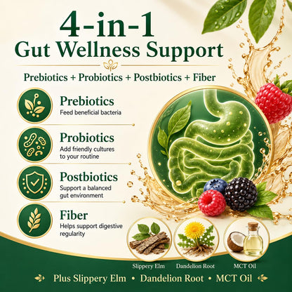 PRIMEHAVEN Probiotic Kombucha Gummies - Prebiotics, Probiotics, Postbiotics, Fiber Supplement, Slippery Elm, Dandelion Root, for Bloating, Gut Health - dailyvitalstore