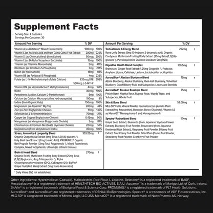 Primitive Scientific Whole Food Natural Multivitamin and Mineral Capsules for Men - All-Day Energy, Inner Zen, and Stronger You (120 Capsules) - dailyvitalstore