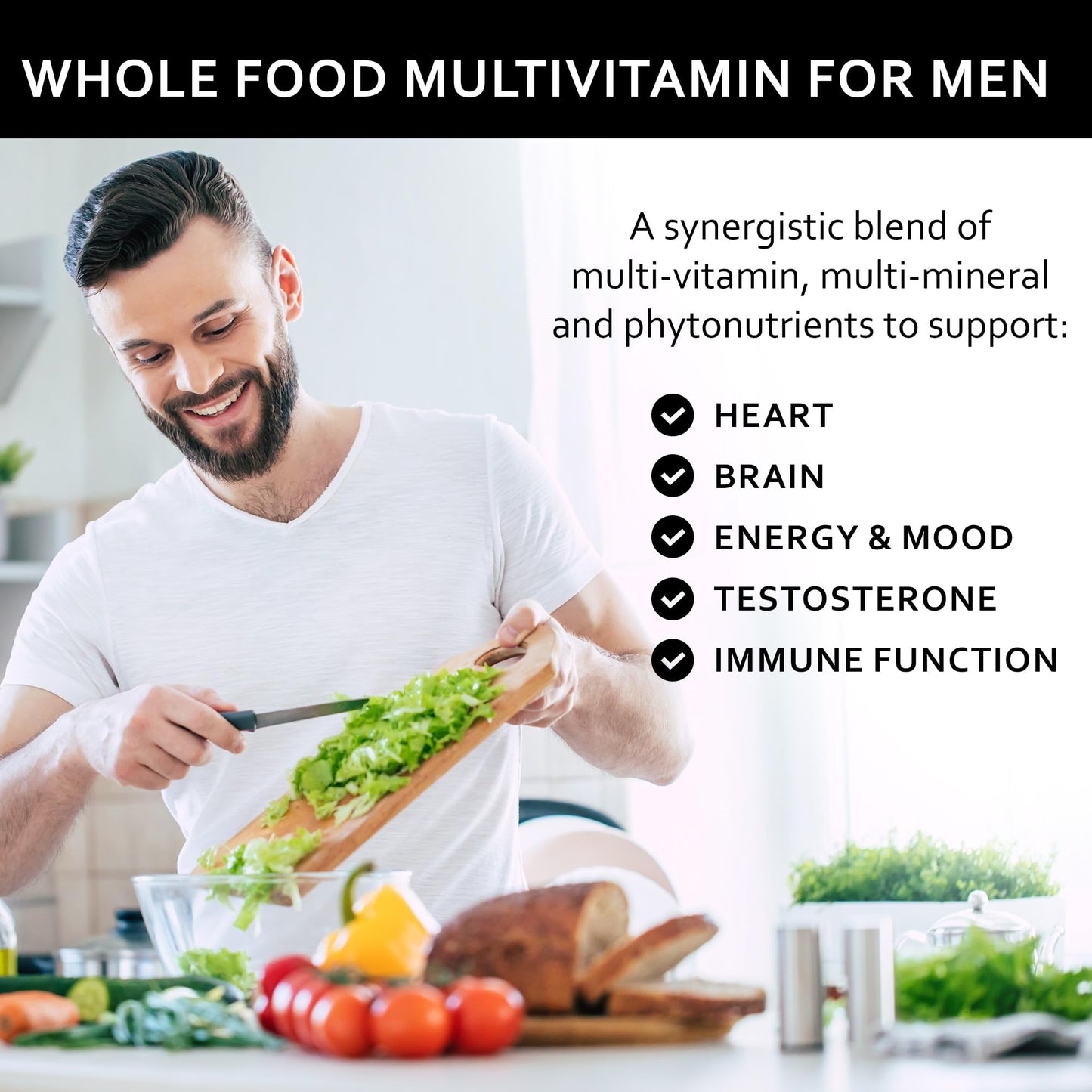 Primitive Scientific Whole Food Natural Multivitamin and Mineral Capsules for Men - All-Day Energy, Inner Zen, and Stronger You (120 Capsules) - dailyvitalstore