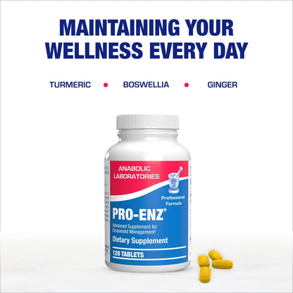Pro ENZ Joint Support Supplement - Clinical Formula Turmeric Boswellia Supplement for Joint & Cartilage Mobility and Comfort Support Plus Eicosanoid Management with Proteolytic Enzymes (120 Servings) - dailyvitalstore