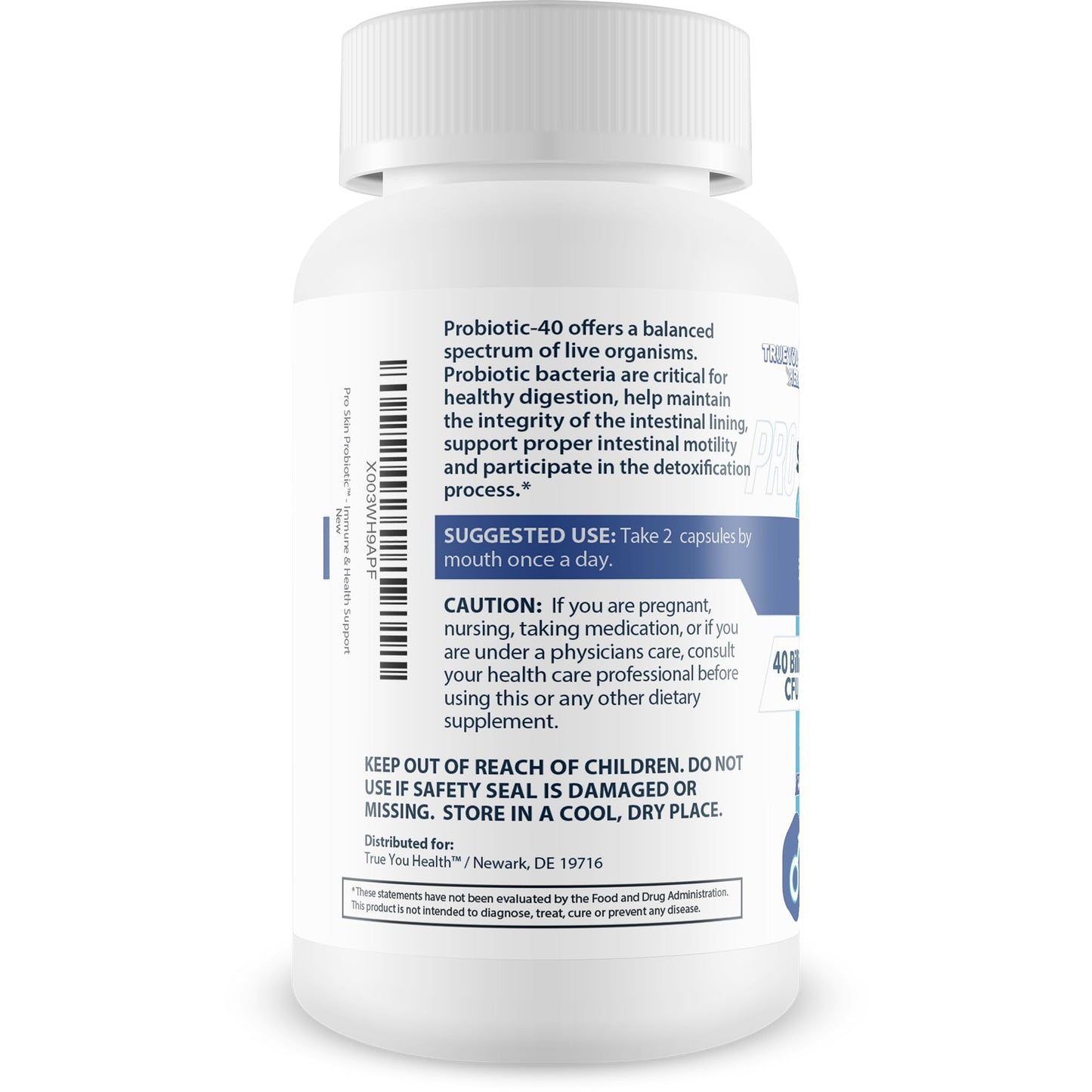 Pro Skin Probiotic - Skin Health Supporting Probiotic with Immune Support - Promote Healthy Skin Microbiome from Inside Out - Health Starts in the Gut - Support Reduced Breakouts, Redness, & Puffiness - dailyvitalstore