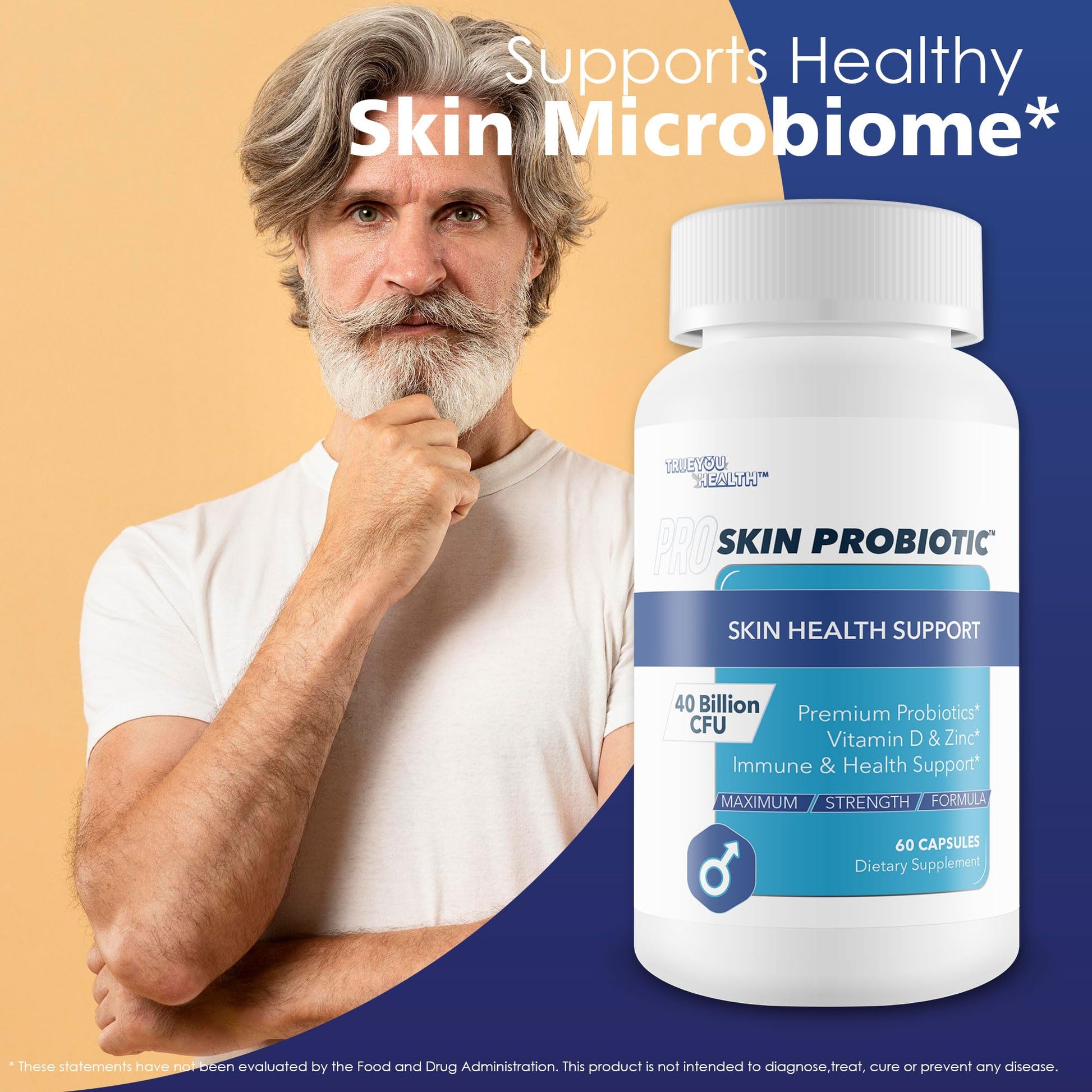 Pro Skin Probiotic - Skin Health Supporting Probiotic with Immune Support - Promote Healthy Skin Microbiome from Inside Out - Health Starts in the Gut - Support Reduced Breakouts, Redness, & Puffiness - dailyvitalstore