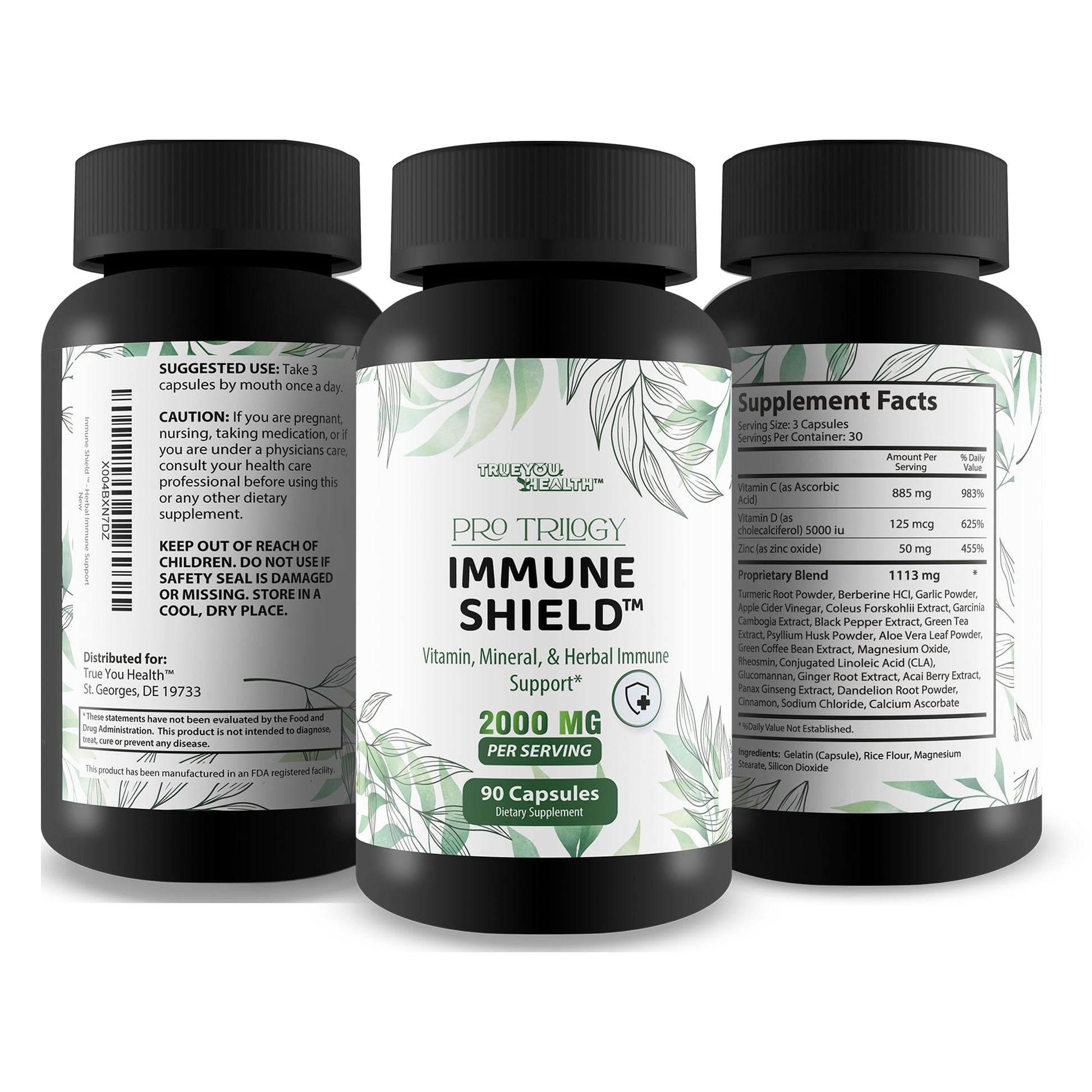 Pro Trilogy Immune Shield - Our Best Immune Support Supplement - Immune Support Capsules - Immune Boost Pills - Our Best Immune Pills Nature Vitamin D Zinc C Best Immune Support Vitamins - dailyvitalstore