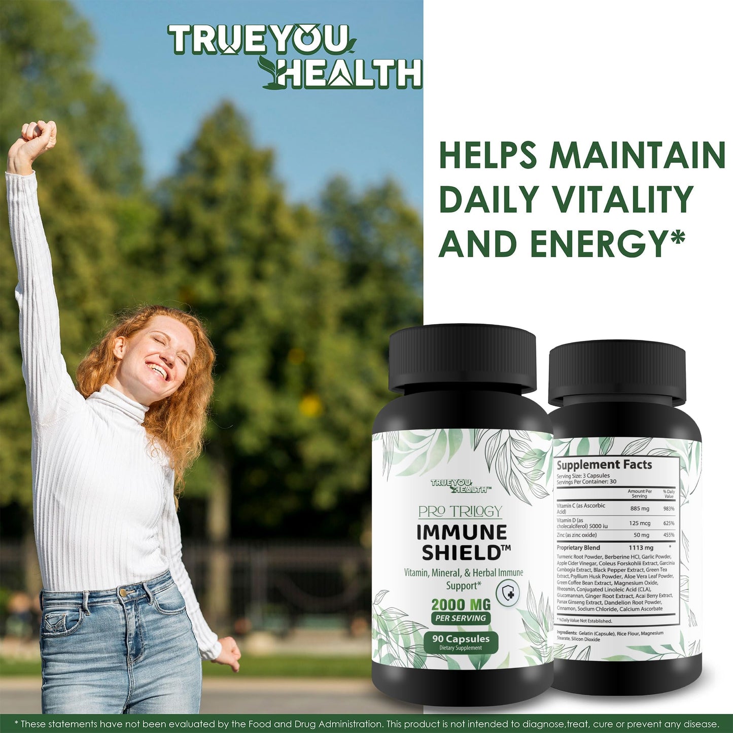 Pro Trilogy Immune Shield - Our Best Immune Support Supplement - Immune Support Capsules - Immune Boost Pills - Our Best Immune Pills Nature Vitamin D Zinc C Best Immune Support Vitamins - dailyvitalstore