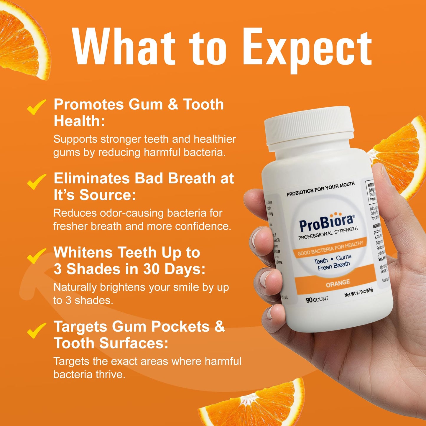 ProBiora Professional Strength Oral Probiotics for Teeth and Gums | Dental Probiotic for Oral Health | Bad Breath Treatment for Adults | Tooth Whitening - dailyvitalstore