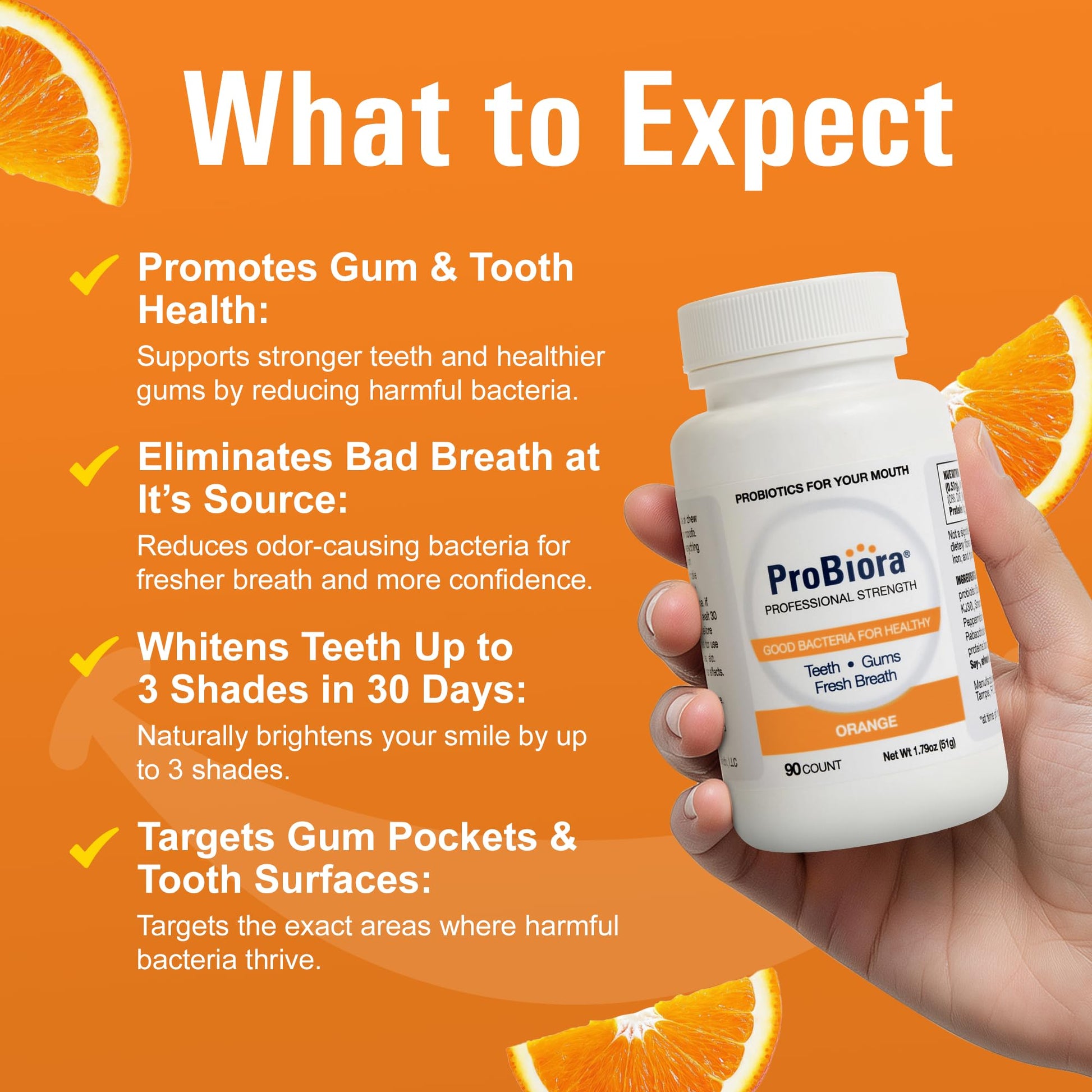 ProBiora Professional Strength Oral Probiotics for Teeth and Gums | Dental Probiotic for Oral Health | Bad Breath Treatment for Adults | Tooth Whitening - dailyvitalstore
