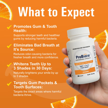 ProBiora Professional Strength Oral Probiotics for Teeth and Gums | Dental Probiotic for Oral Health | Bad Breath Treatment for Adults | Tooth Whitening - dailyvitalstore