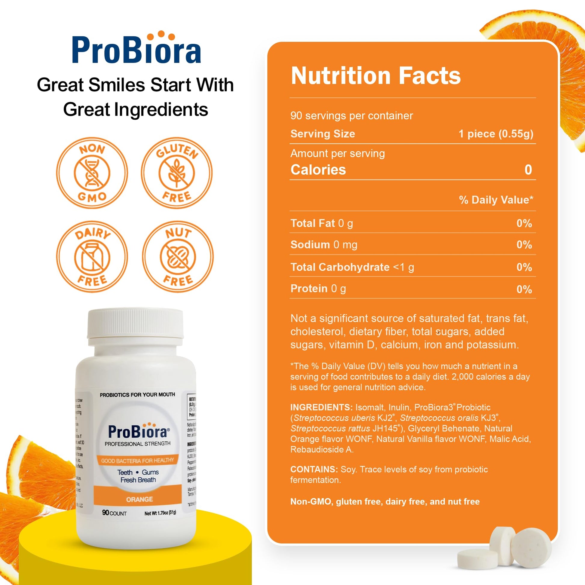 ProBiora Professional Strength Oral Probiotics for Teeth and Gums | Dental Probiotic for Oral Health | Bad Breath Treatment for Adults | Tooth Whitening - dailyvitalstore