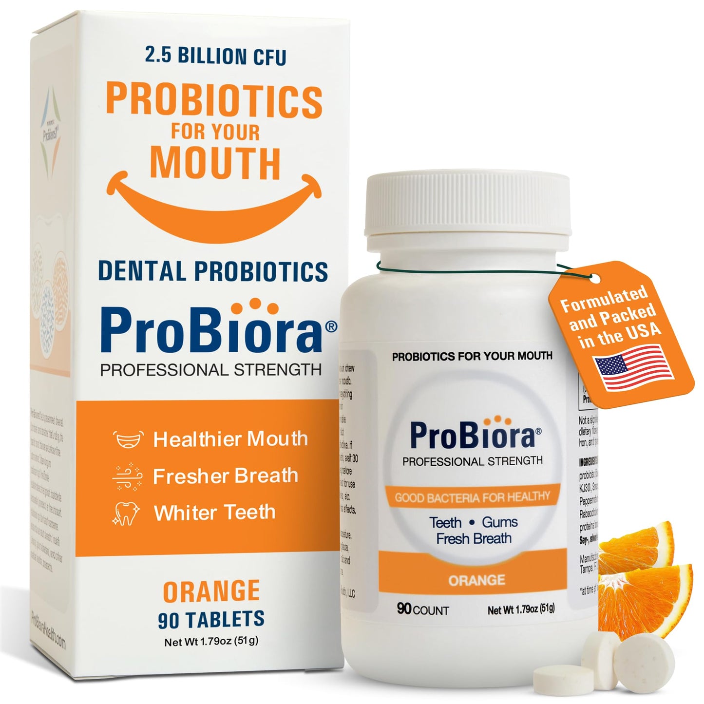 ProBiora Professional Strength Oral Probiotics for Teeth and Gums | Dental Probiotic for Oral Health | Bad Breath Treatment for Adults | Tooth Whitening - dailyvitalstore
