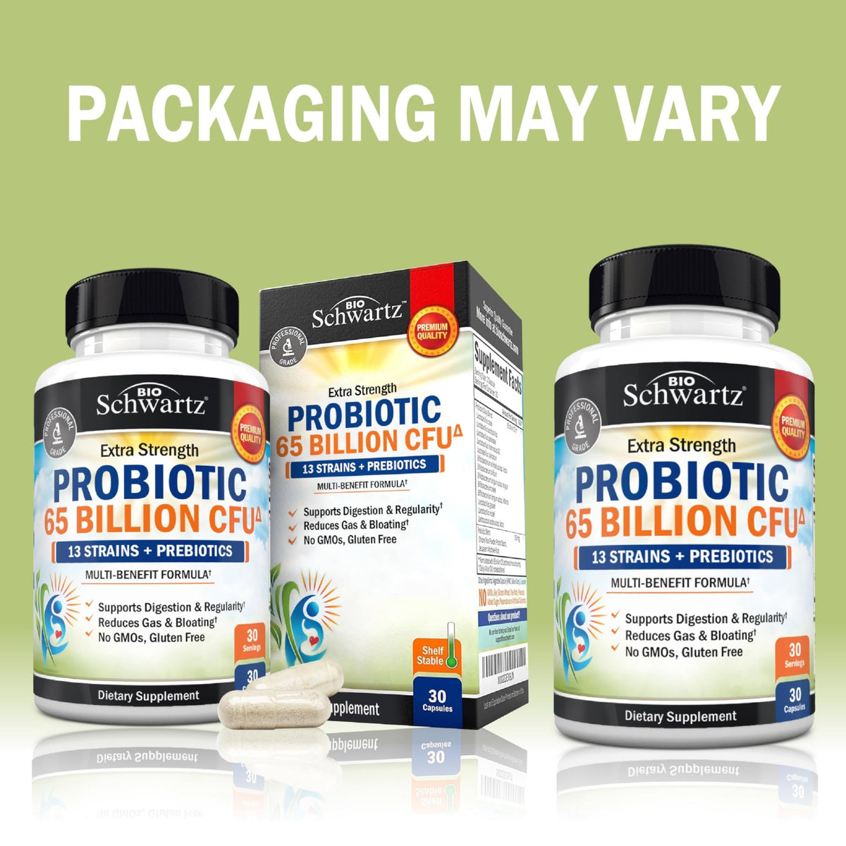 Probiotic 65 Billion - Probiotics with Prebiotic for Women & Men - Lactobacillus Acidophilus Digestive Health Capsules - Targeted Release Technology - Shelf Stable Supplement Non-GMO Dairy Free-30ct - dailyvitalstore
