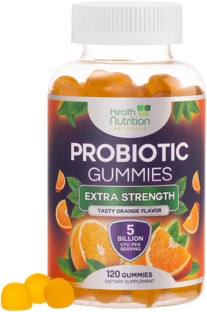 Probiotic Gummies - Advanced Multi-Strain Probiotic Formula - Gut & Digestive Health Support Gummy - Bacillus Coagulans 5 Billion CFU Per Serving, Daily Acidophilus Probiotics Supplement - 120 Gummies - dailyvitalstore