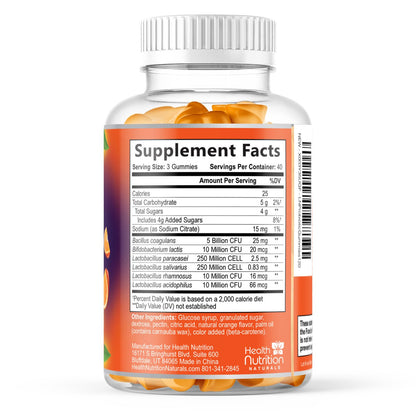 Probiotic Gummies - Advanced Multi-Strain Probiotic Formula - Gut & Digestive Health Support Gummy - Bacillus Coagulans 5 Billion CFU Per Serving, Daily Acidophilus Probiotics Supplement - 120 Gummies - dailyvitalstore
