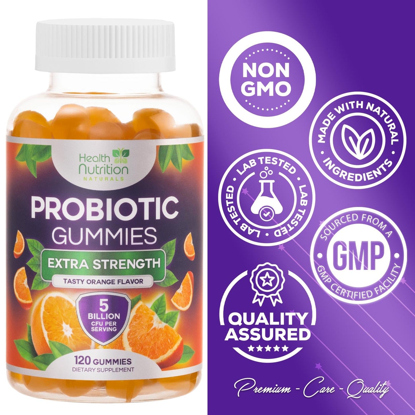 Probiotic Gummies - Advanced Multi-Strain Probiotic Formula - Gut & Digestive Health Support Gummy - Bacillus Coagulans 5 Billion CFU Per Serving, Daily Acidophilus Probiotics Supplement - 120 Gummies - dailyvitalstore