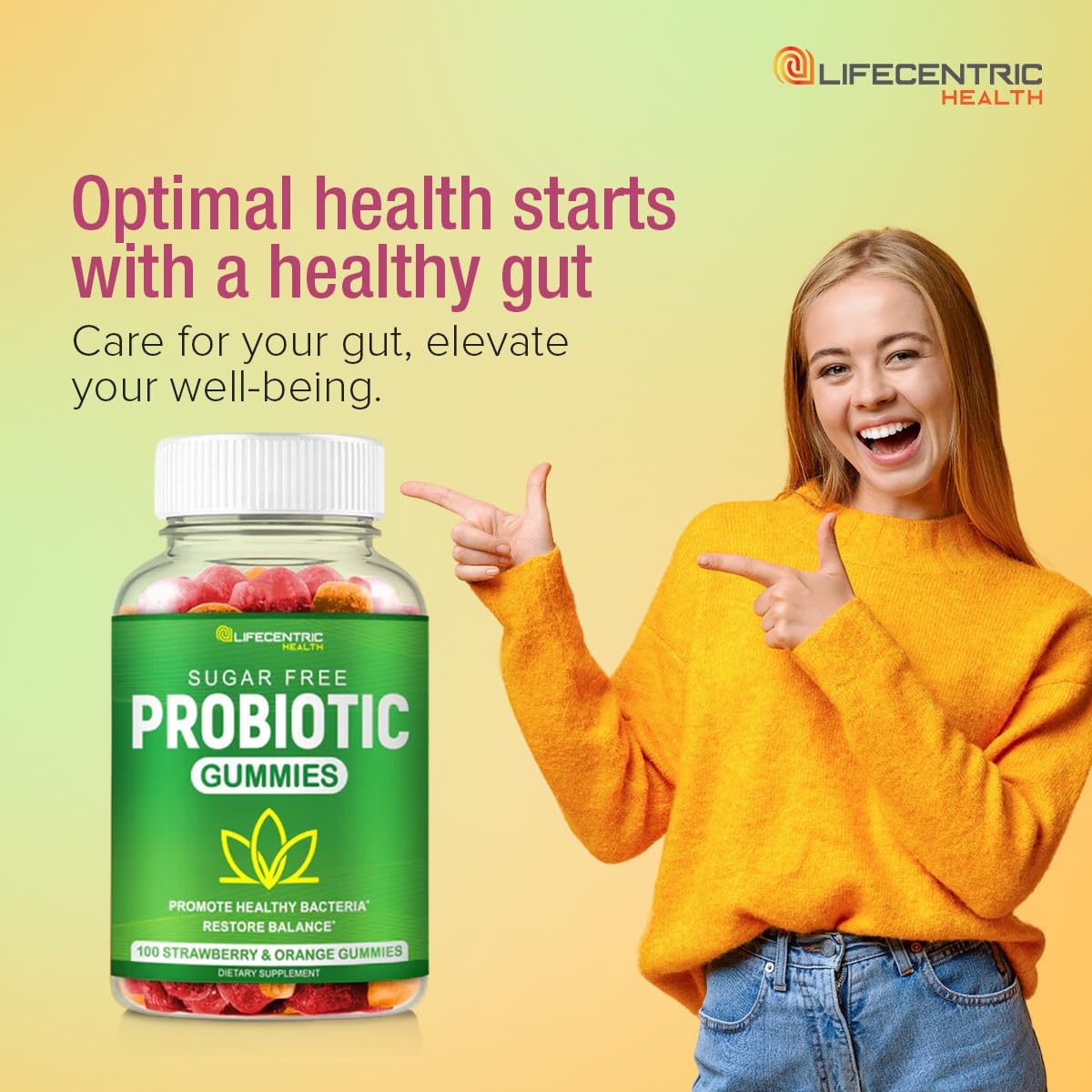 Probiotic Gummies for Adults and Kids Max Strength 5 Billion CFU | Organic Sugar Free Gummies for Digestive Health | 100 Count Vegan Gluten Free Chewable Probiotics - dailyvitalstore