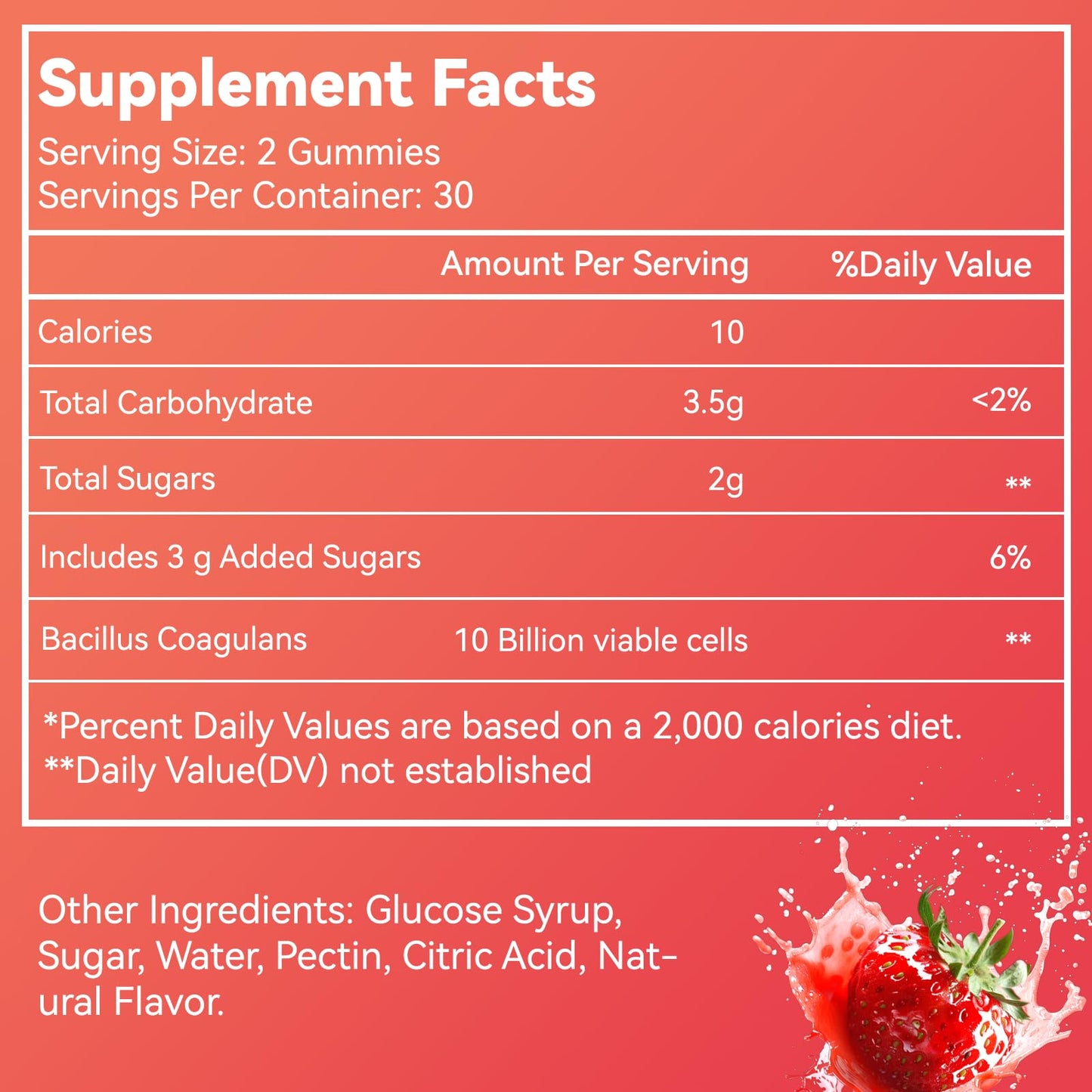 Probiotic Gummies for Digestive Health - 10 Billion CFU Bacillus Coagulans - Vegan & Non-GMO - Immune & Digestive Support for Men & Women - Strawberry & Mixed Berry Flavor - dailyvitalstore