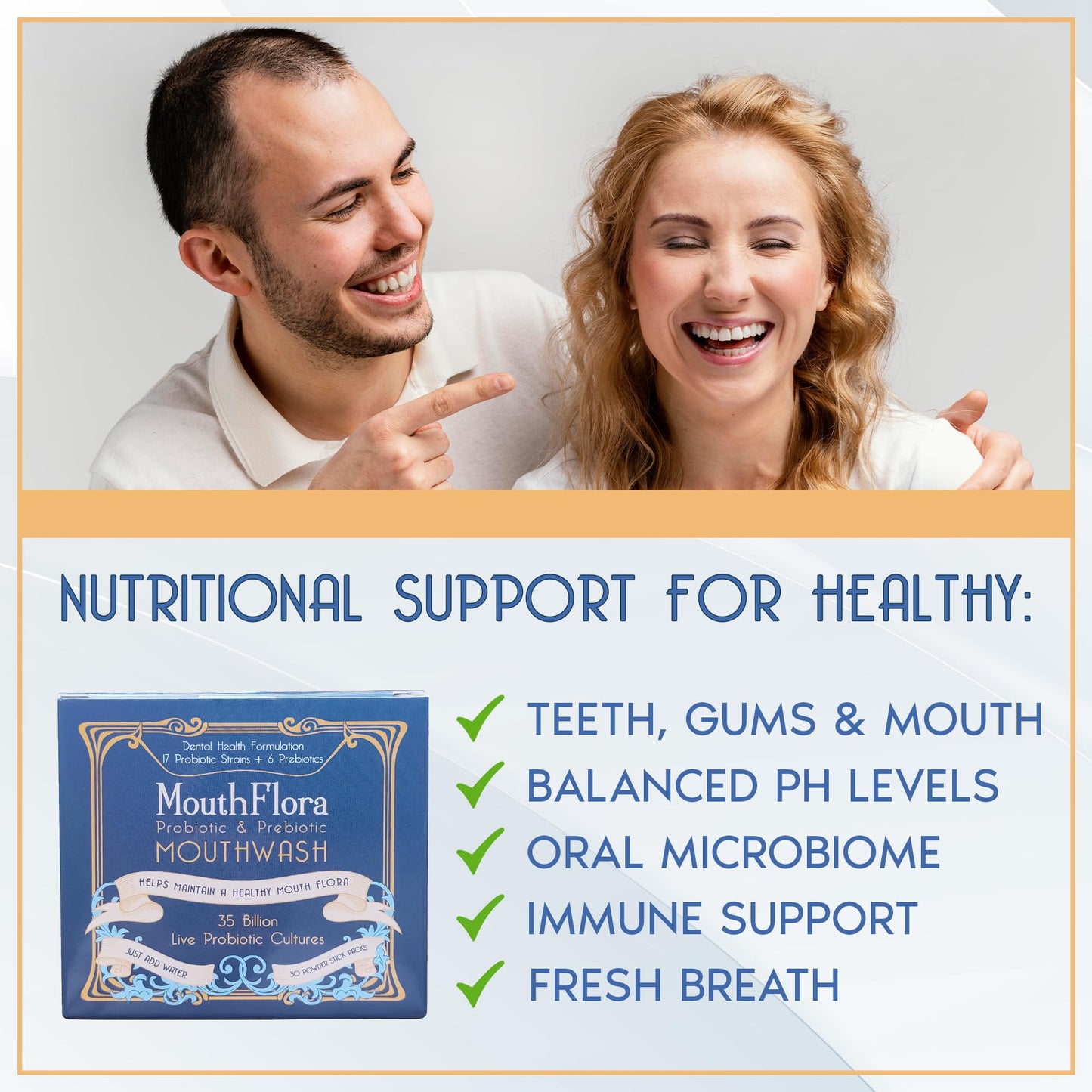 Probiotic & Prebiotic Mouthwash | Gentle Mouthwash for Sensitive & Oral Thrush-Prone Mouths | Soothing, pH Balancing - dailyvitalstore
