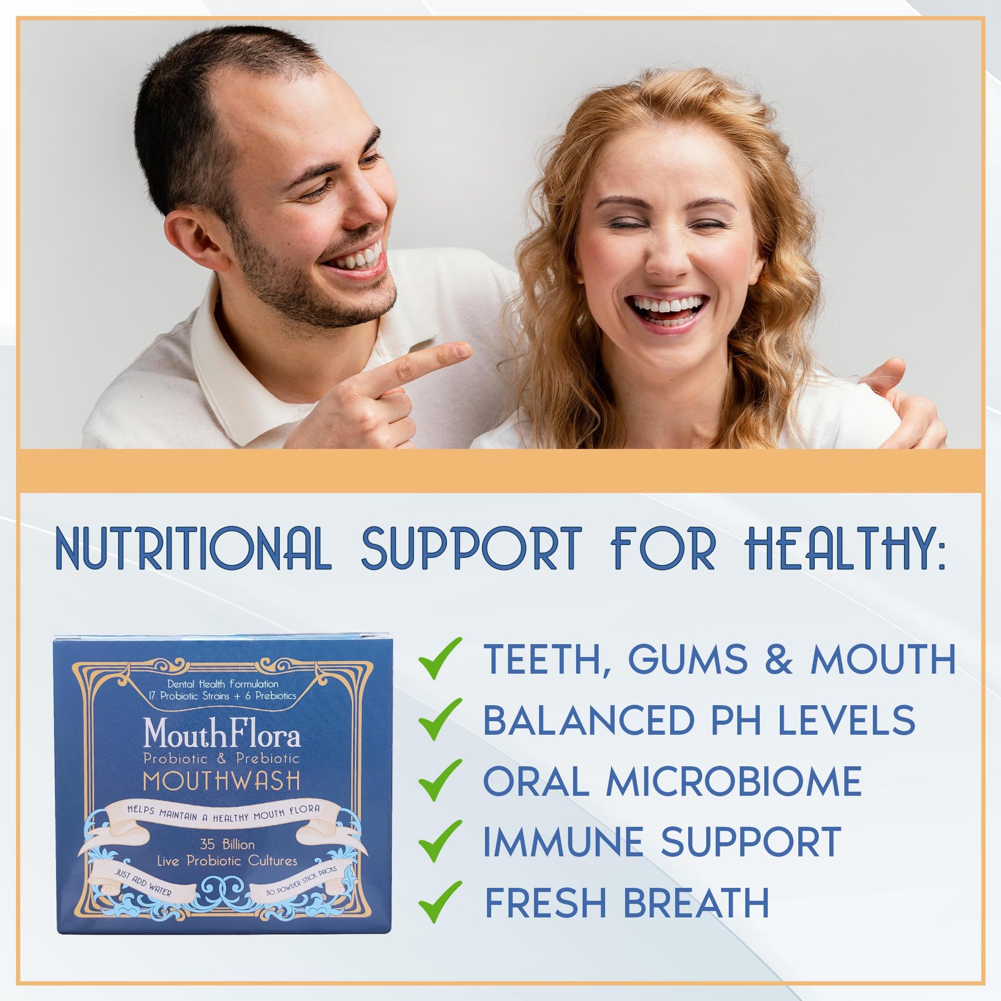 Probiotic & Prebiotic Mouthwash | Gentle Mouthwash for Sensitive & Oral Thrush-Prone Mouths | Soothing, pH Balancing - dailyvitalstore