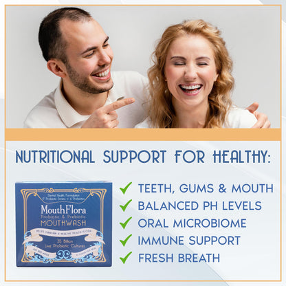 Probiotic & Prebiotic Mouthwash | Gentle Mouthwash for Sensitive & Oral Thrush-Prone Mouths | Soothing, pH Balancing - dailyvitalstore