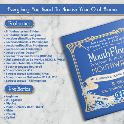 Probiotic & Prebiotic Mouthwash | Gentle Mouthwash for Sensitive & Oral Thrush-Prone Mouths | Soothing, pH Balancing - dailyvitalstore