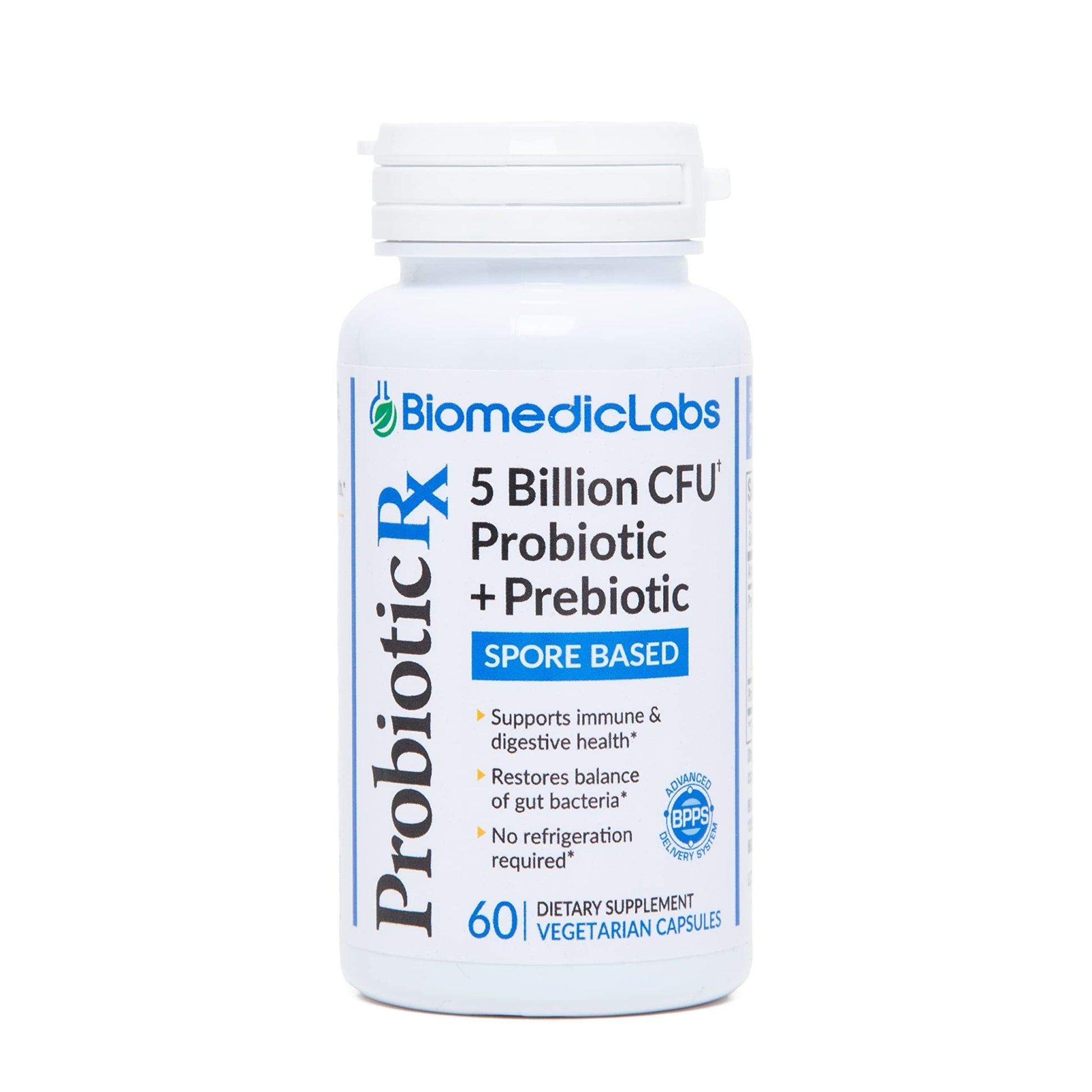 Probiotic Rx: 5 Billion CFU – Probiotic + Prebiotic - Spore-Based – 60-Day Supply - SBO - Supports Immune & Gut Health - Soil-Based Organisms - No Refrigeration Required - dailyvitalstore