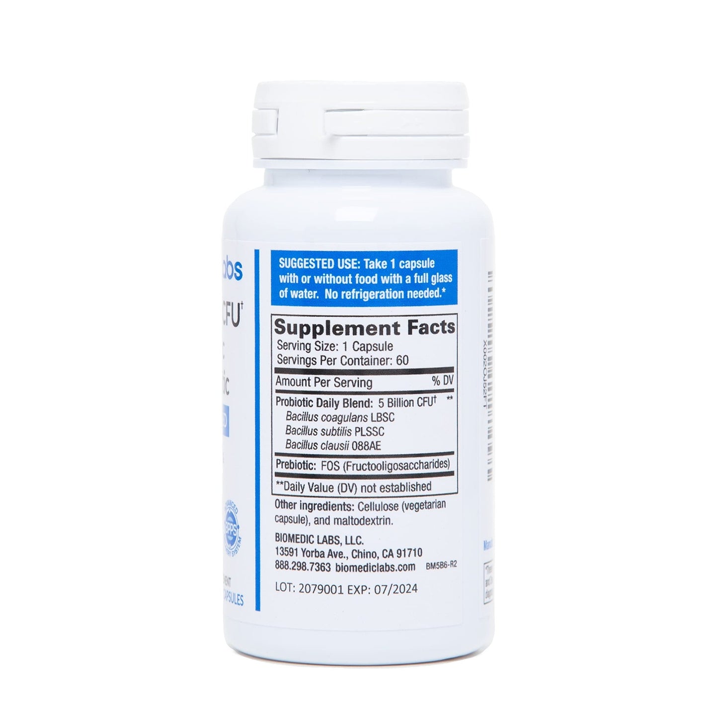 Probiotic Rx: 5 Billion CFU – Probiotic + Prebiotic - Spore-Based – 60-Day Supply - SBO - Supports Immune & Gut Health - Soil-Based Organisms - No Refrigeration Required - dailyvitalstore