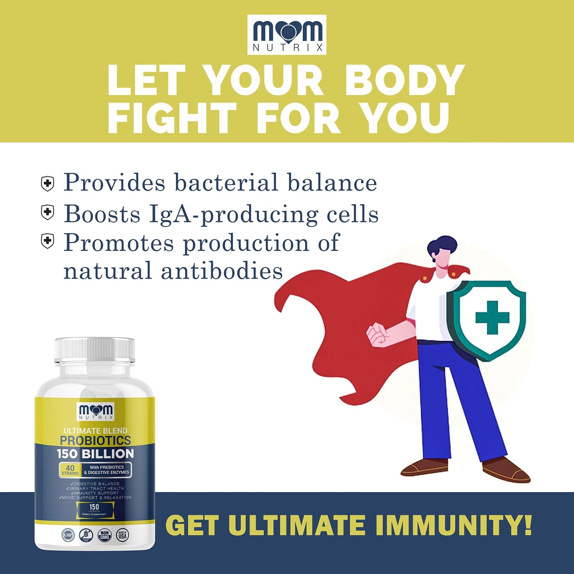 Probiotics 150 Billion CFU - 40 Strain Probiotics for Women, Men and Adults - Shelf Stable Probiotic with Organic Prebiotic - Acidophilus Probiotic - dailyvitalstore