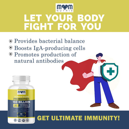 Probiotics 150 Billion CFU - 40 Strain Probiotics for Women, Men and Adults - Shelf Stable Probiotic with Organic Prebiotic - Acidophilus Probiotic - dailyvitalstore
