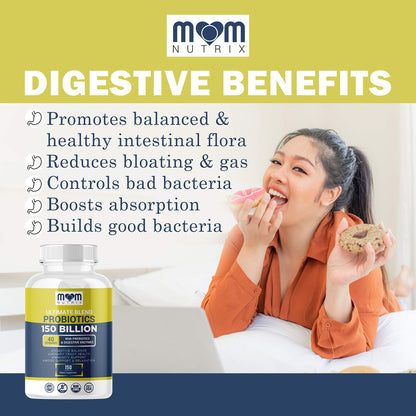 Probiotics 150 Billion CFU - 40 Strain Probiotics for Women, Men and Adults - Shelf Stable Probiotic with Organic Prebiotic - Acidophilus Probiotic - dailyvitalstore