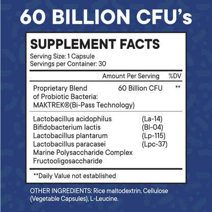 Probiotics 60 Billion CFU with Prebiotic Formula - Probiotics for Women and Men and Adults, 100% Natural Digestive Enzymes, - dailyvitalstore