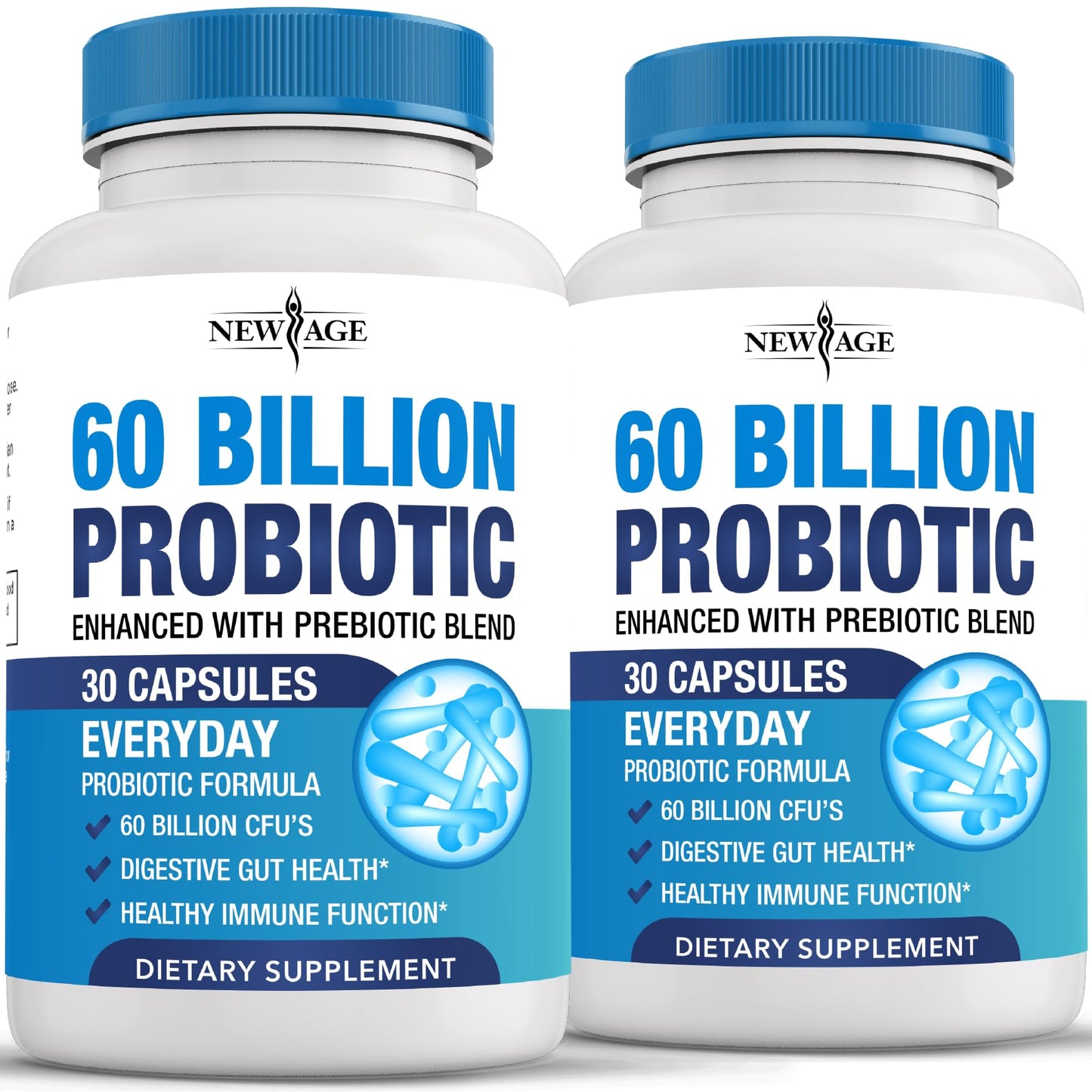 Probiotics 60 Billion CFU with Prebiotic Formula - Probiotics for Women and Men and Adults, 100% Natural Digestive Enzymes, - dailyvitalstore