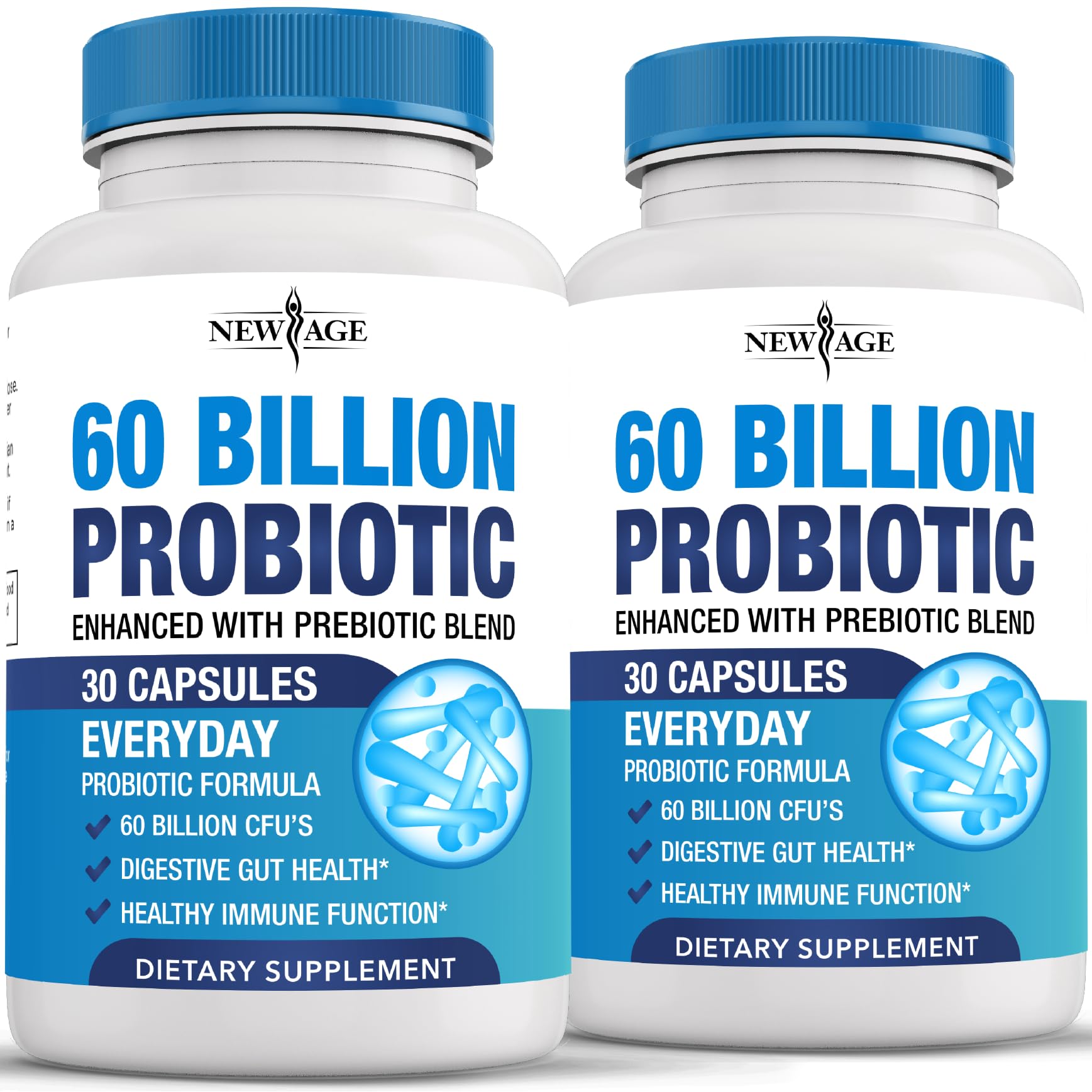 Probiotics 60 Billion CFU with Prebiotic Formula - Probiotics for Women and Men and Adults, 100% Natural Digestive Enzymes, - dailyvitalstore