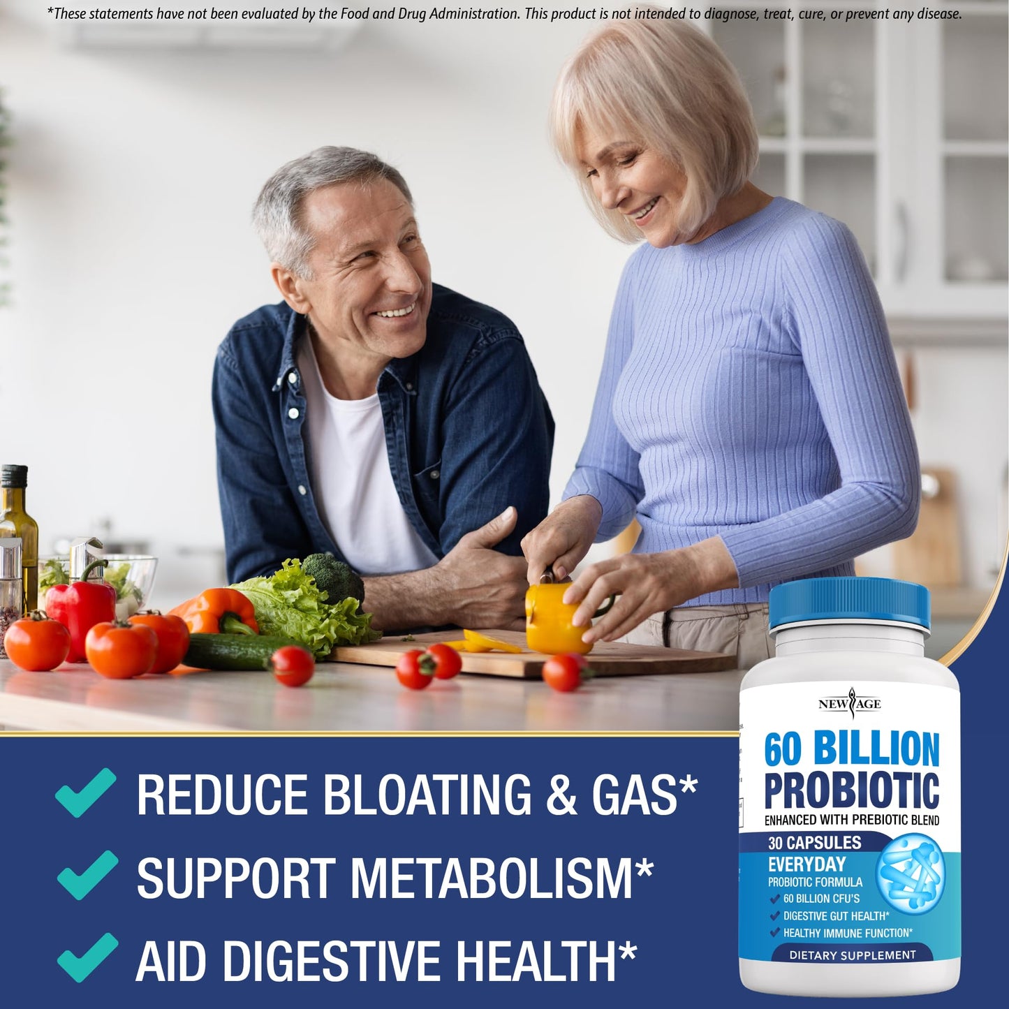 Probiotics 60 Billion CFU with Prebiotic Formula - Probiotics for Women and Men and Adults, 100% Natural Digestive Enzymes, - dailyvitalstore