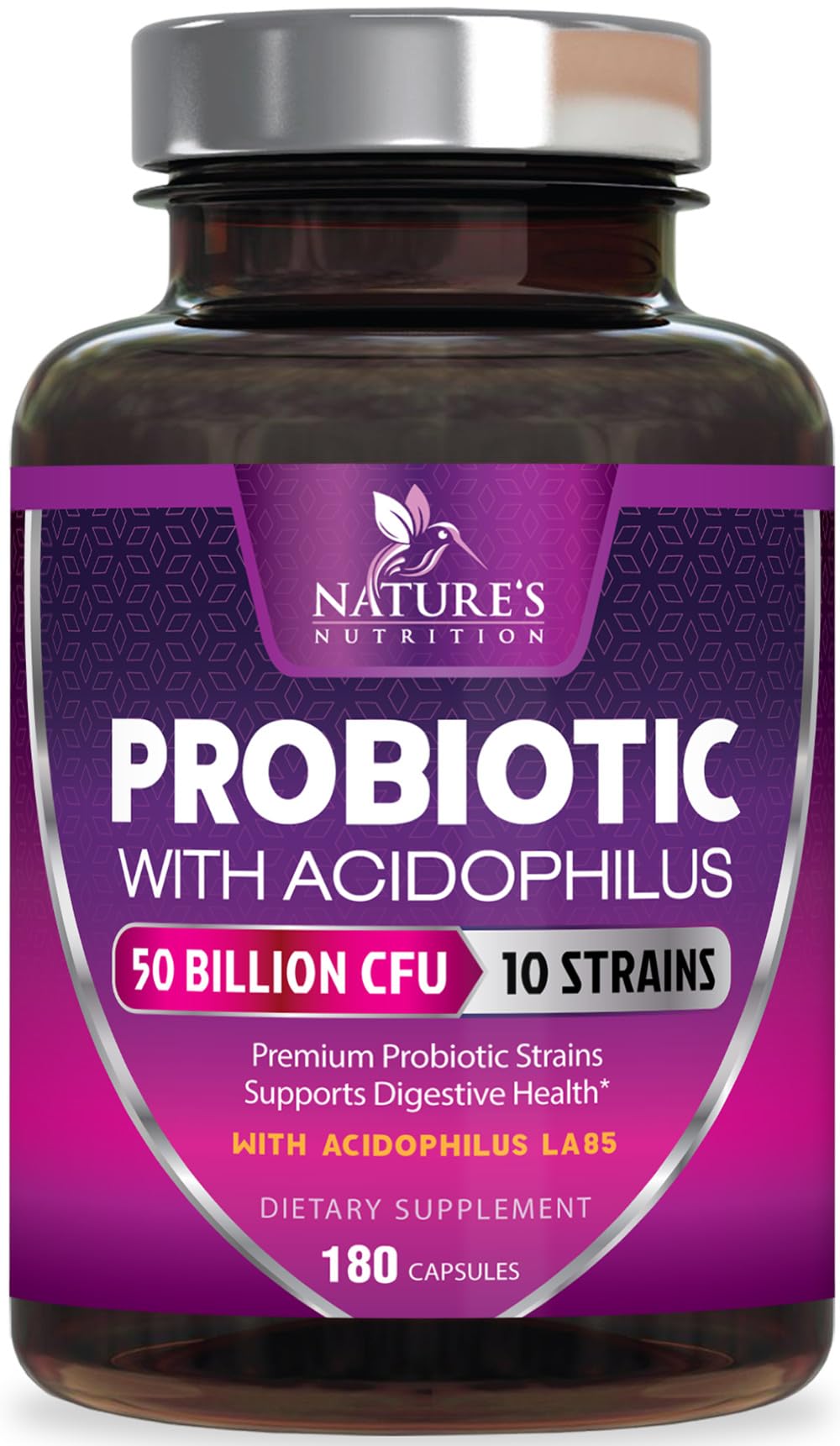 Probiotics for Digestive Gut Health - 50 Billion CFU Per Capsule, 10 Premium Strains & Prebiotics - Best Probiotics for Women & Men, Occasional Constipation, Gas, Immune Health Support - 180 Capsules - dailyvitalstore