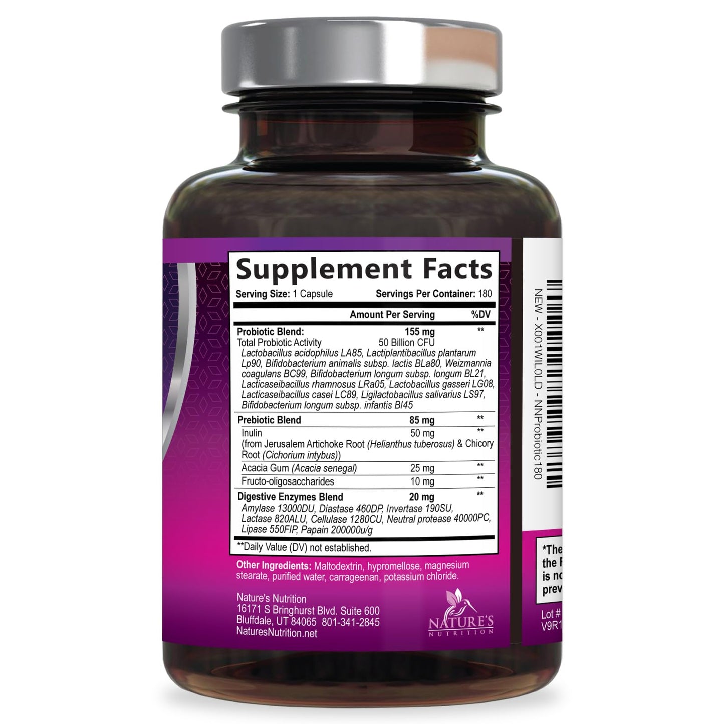 Probiotics for Digestive Gut Health - 50 Billion CFU Per Capsule, 10 Premium Strains & Prebiotics - Best Probiotics for Women & Men, Occasional Constipation, Gas, Immune Health Support - 180 Capsules - dailyvitalstore