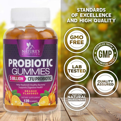Probiotics for Digestive Health Gummies - 6 Unique Strains for Daily Immune Support & Gut Health, Supports Constipation, Gas & Bloating - Best Probiotic Supplement - dailyvitalstore