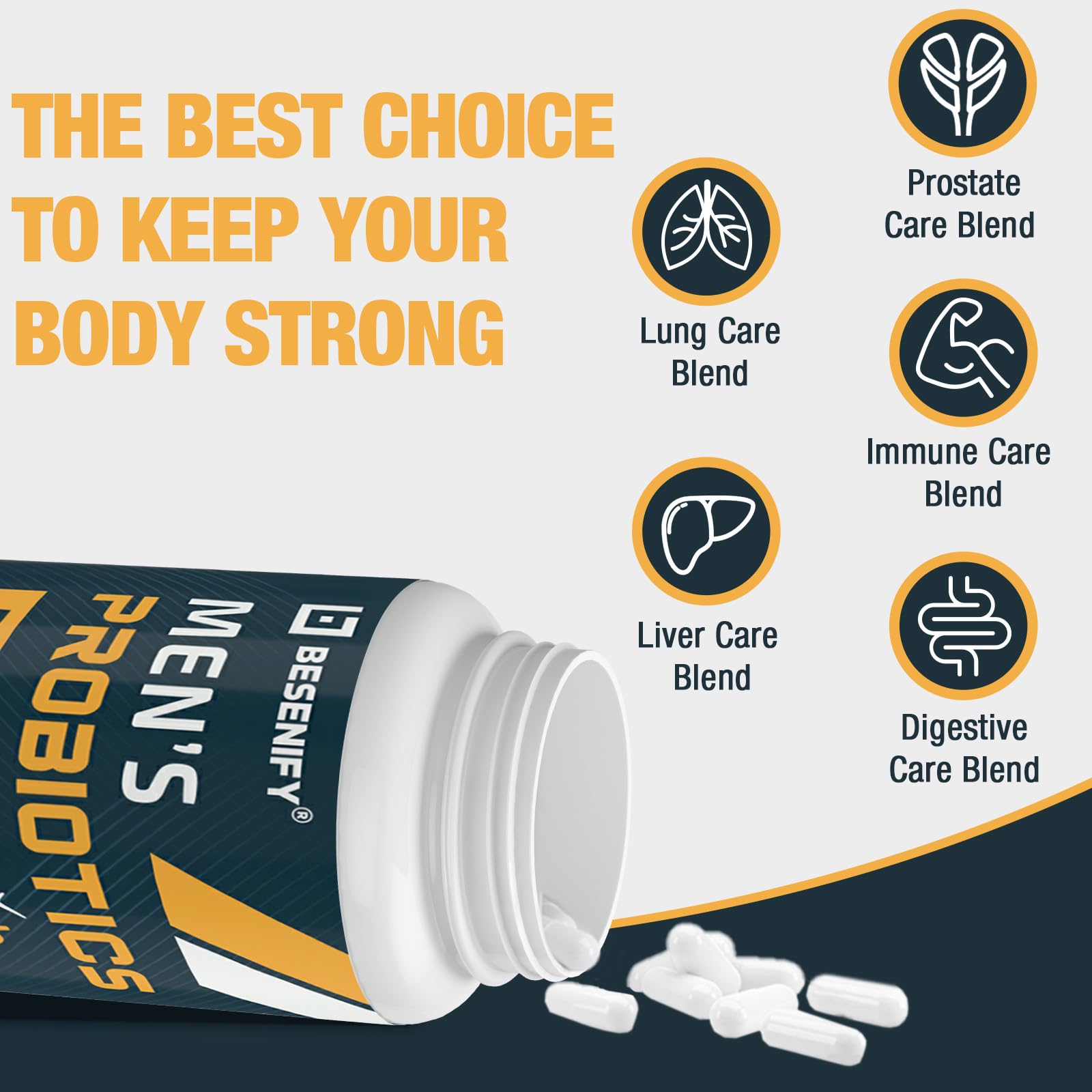 Probiotics for Men, 500 Billion CFUs & 12 Strains, Men's Probiotic with Turmeric, Cranberry, Goji - Probiotics for Digestive Health, Immune, Stomach, - dailyvitalstore